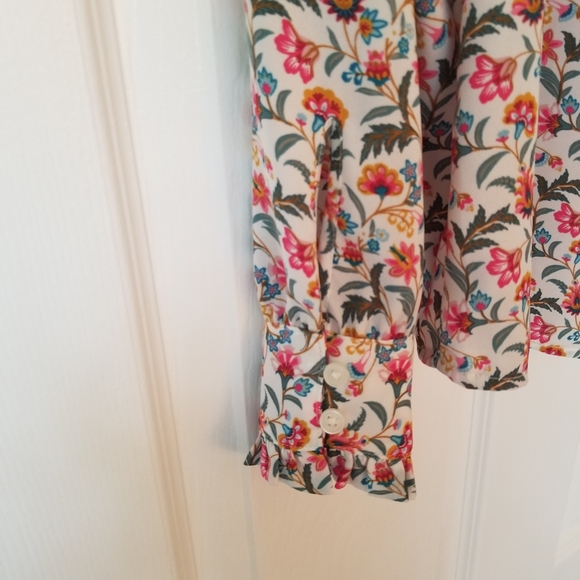 Loft Blouse Long Sleeve Floral Paisley XS - Picture 6 of 7